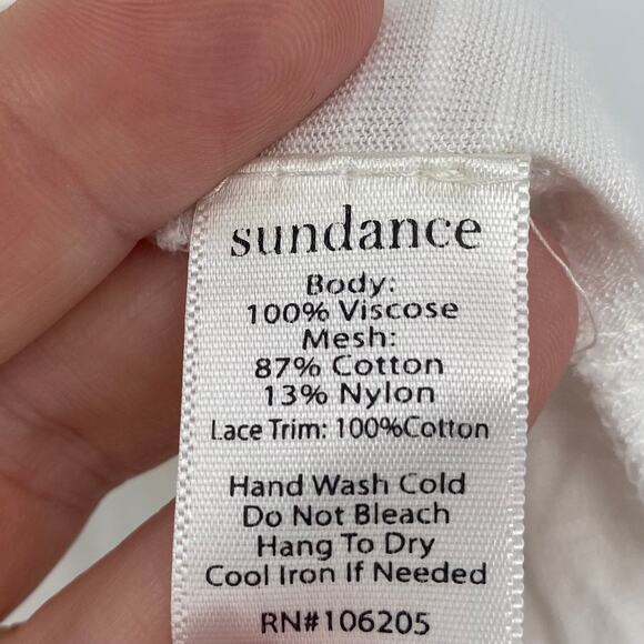 Sundance Women's White Tank Boho Lace Sleeveless Blouse Size XL X-Large - Picture 7 of 7